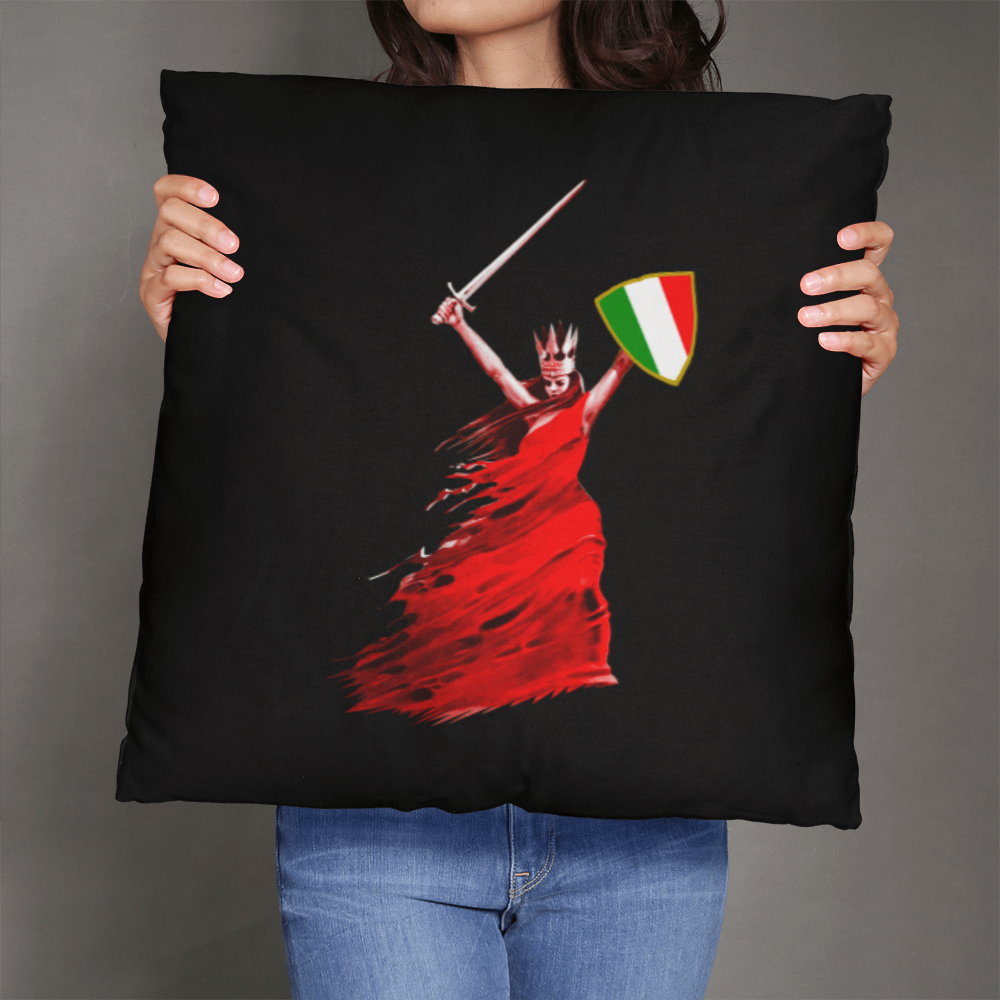 Italian Woman Warrior Throw Pillow with Insert - Decorative Set