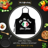 Kiss the Cook She's Italian Apron in Black II