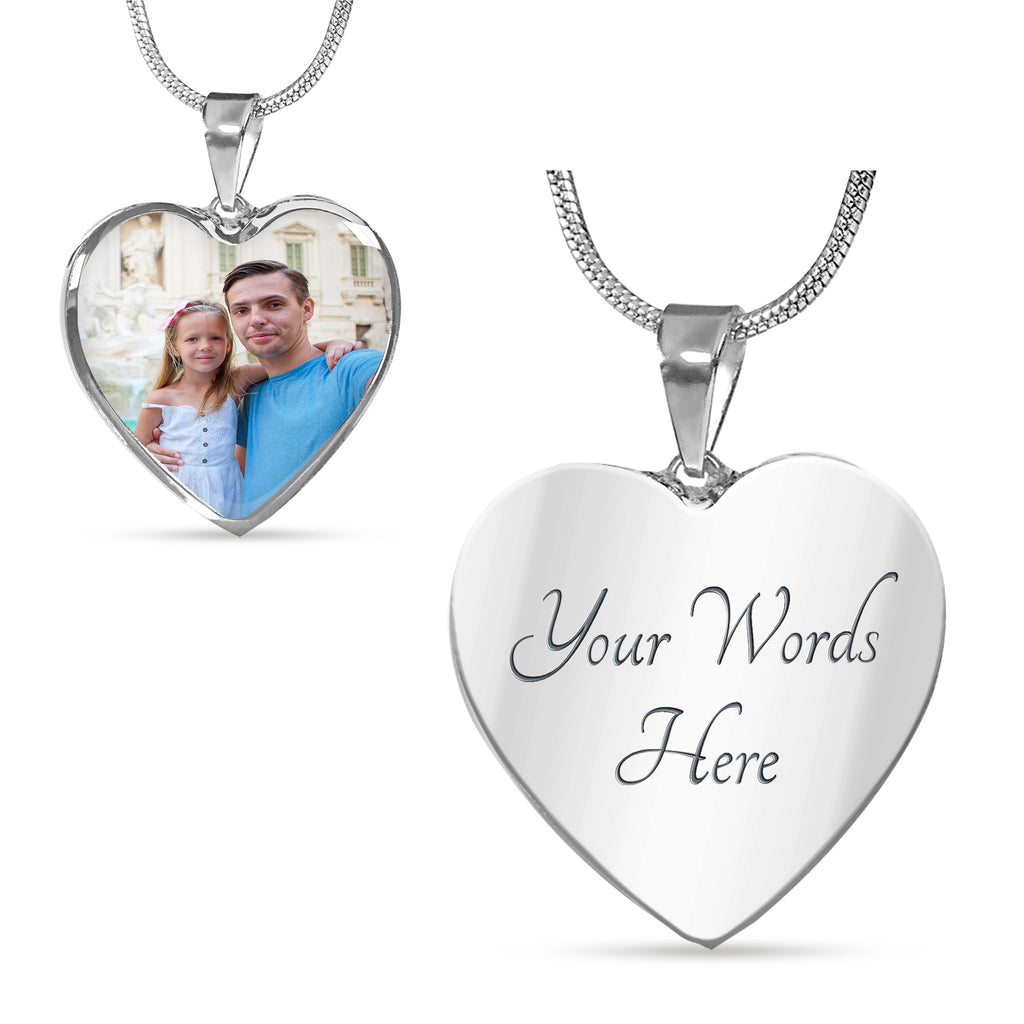Custom Photo Silver Heart Necklace – P.S. I Love Italy