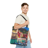 Cinque Terre Tote Bag | Beach Lover's Accessory, Eco-Friendly Shopping, Colorful Travel Bag, Artful Everyday Tote, Summer Gift Idea Italy