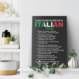 10 Signs You Grew Up In An Italian Family Portrait Canvas Wall Art