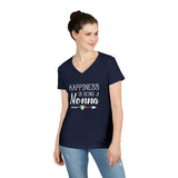 V-Neck T-Shirt - Happiness is Being a Nonna Shirt