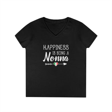 V-Neck T-Shirt - Happiness is Being a Nonna Shirt