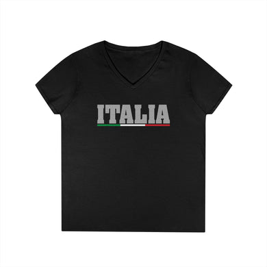 Italia Ladies' V-Neck T-Shirt - Stylish Casual Wear for Italy Lovers