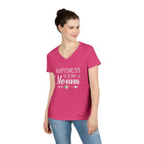 V-Neck T-Shirt - Happiness is Being a Nonna Shirt