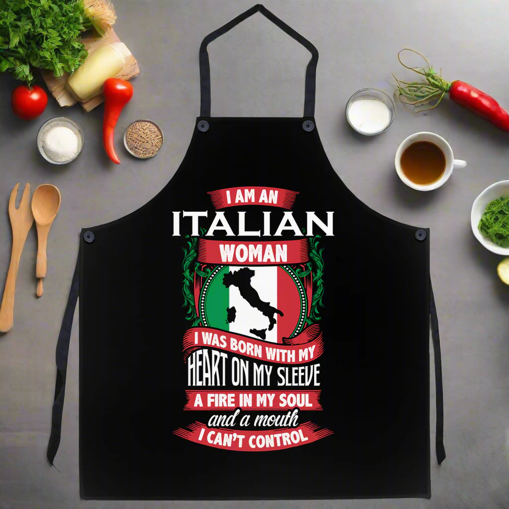 Italian Woman Apron – Bold, Fiery, and Unapologetically Authentic