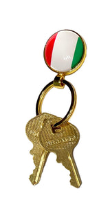 Italian Flag Circle Keychain