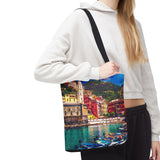 Cinque Terre Tote Bag | Beach Lover's Accessory, Eco-Friendly Shopping, Colorful Travel Bag, Artful Everyday Tote, Summer Gift Idea Italy