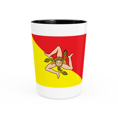 Sicilian Flag Shot Glass, Sicilian Gift, Party Favors, Unique Barware, Italian Heritage Decor