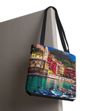 Cinque Terre Tote Bag | Beach Lover's Accessory, Eco-Friendly Shopping, Colorful Travel Bag, Artful Everyday Tote, Summer Gift Idea Italy