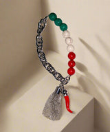 Italy Themed Silver Stone Beaded Bracelet