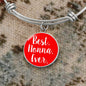 Best Nonna Ever With Red Circle Charm Bangle