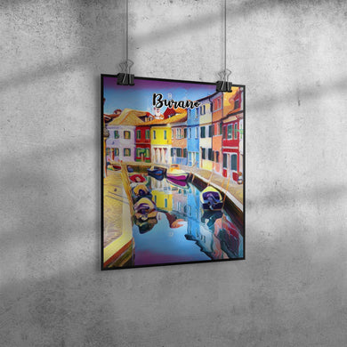 Burano Italy Art Poster Painting 11