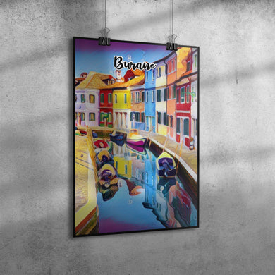 Burano Italy Art Poster Painting 12