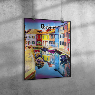 Burano Italy Art Poster Painting 16