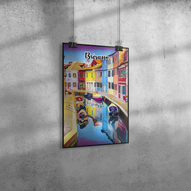 Burano Italy Art Poster Painting 8