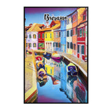 Burano Italy Art Poster Painting 8" x 12"