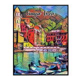 Cinque Terre Italy Art Poster Painting 11" x 14"