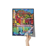Cinque Terre Italy Art Poster Painting 11" x 14"
