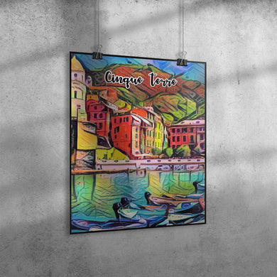 Cinque Terre Italy Art Poster Painting 16