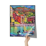Cinque Terre Italy Art Poster Painting 16" x 20"