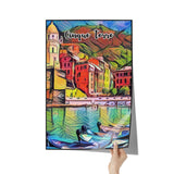 Cinque Terre Italy Art Poster Painting 20" x 30"