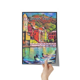 Cinque Terre Italy Art Poster Painting 8" x 12"