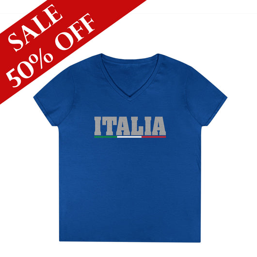 Italia Women's V-Neck Shirt - Royal Blue 2XL