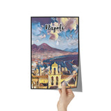 Napoli Italy Art Poster Painting 8" x 12"