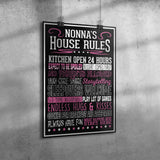 Nonna's House Rules Poster 12" x 18"