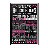 Nonna's House Rules Poster 12" x 18"