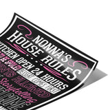 Nonna's House Rules Poster 12" x 18"