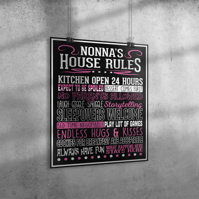 Nonna's House Rules Poster 16