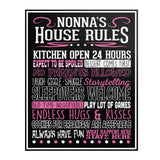 Nonna's House Rules Poster 16" x 20"