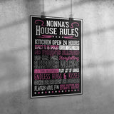 Nonna's House Rules Poster 20" x 30"
