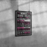 Nonna's House Rules Poster 8" x 12"