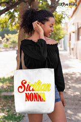 Sicilian Nonna Tote Bag White - SALE