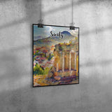 Sicily Italy Art Poster Painting 11" x 14"