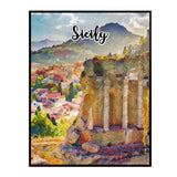 Sicily Italy Art Poster Painting 11" x 14"