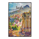 Sicily Italy Art Poster Painting 12" x 18"