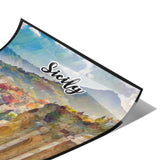 Sicily Italy Art Poster Painting 12" x 18"