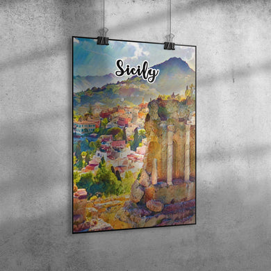 Sicily Italy Art Poster Painting 20