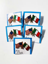 US & Italian Flags Lapel Pin
