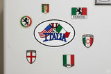 Collection of Italian-themed stickers on a white background
