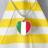 Italian Flag with Heart Pendant Necklace - SALE
