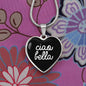 Ciao Bella with Black Heart Pendant Necklace