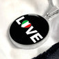 Italian Love With Black Circle Pendant Necklace