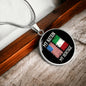 Italian My Nation My Heritage With Circle Pendant Necklace