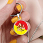 Sicilian Flag With Circle Pendant Necklace