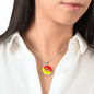 Sicilian Flag With Circle Pendant Necklace